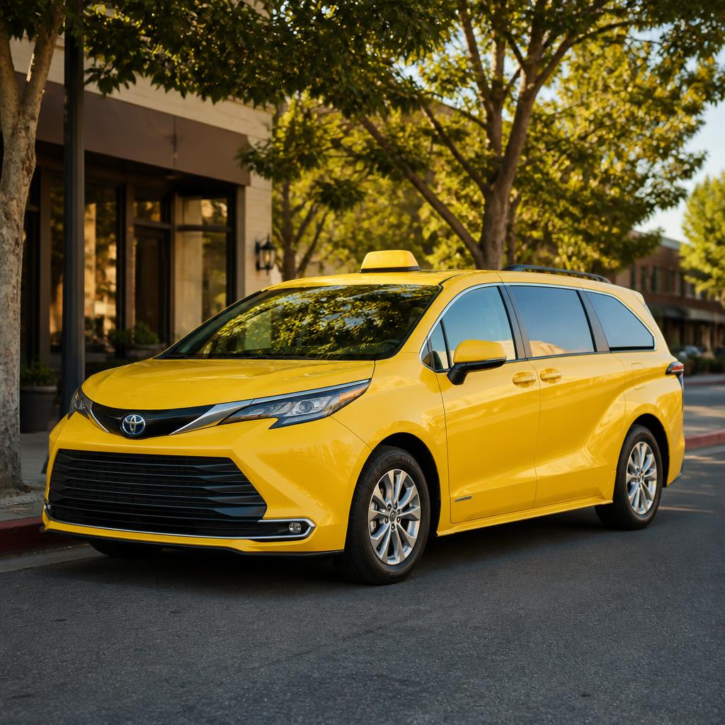 Illustrative image of a yellow Toyota Sienna cab